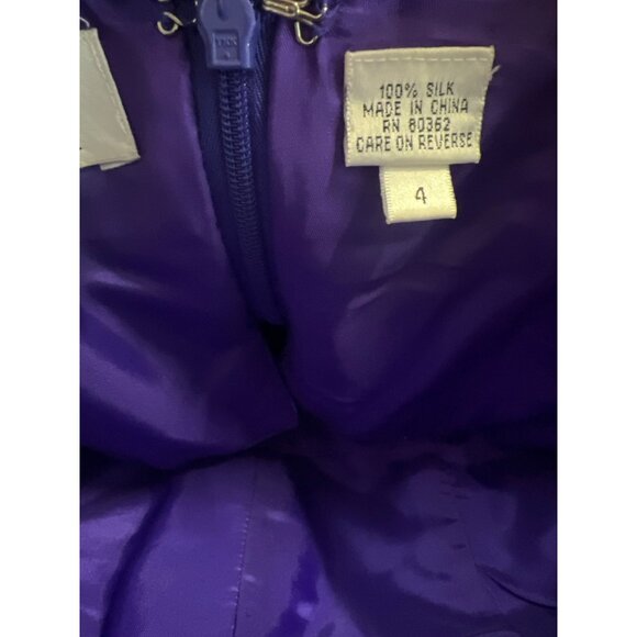 Vintage Niteline Della Roufogali Petite 4 Silk Strapless Ruched Dress With Scarf - Picture 8 of 8